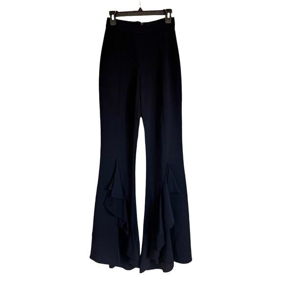 CUSHNIE ET OCHS FLARED RUFFLE SALSA PANTS - Picture 2 of 8